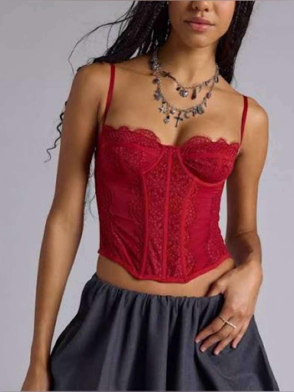 RED URBAN OUTFITTERS CORSET SIZE S